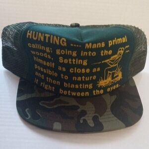 Vintage Green Camo Hunting Cap